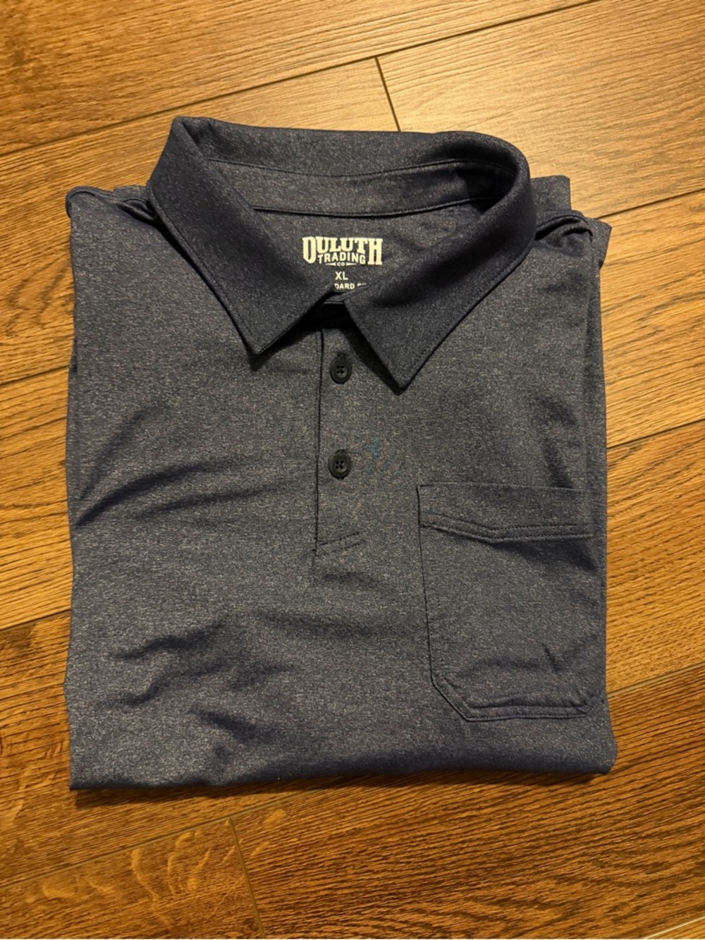 Duluth Trading Co Navy Short-Sleeve Performance Work Polo with Chest Pocket XL